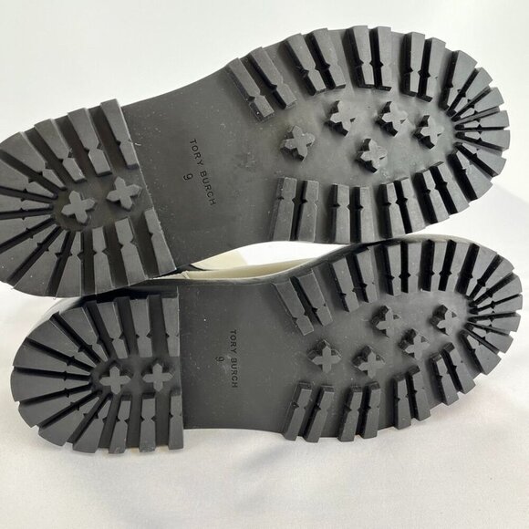 Tory Burch Women's Size 9 Benton Boot Vachetta Calf Heavy Boots In Ivory/Black - Picture 12 of 15